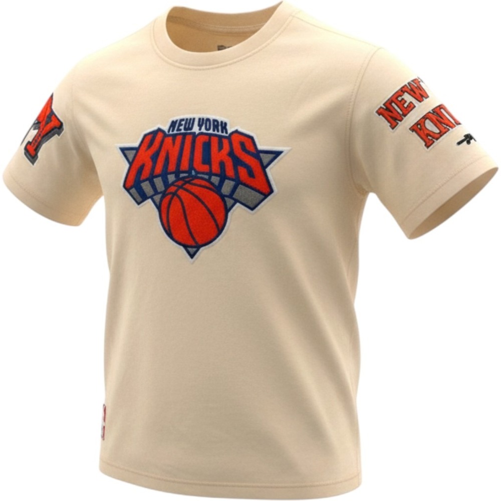 Pro Standard NBA New York Knicks Chenille Patch Tee Eggshell Mens S BNWT